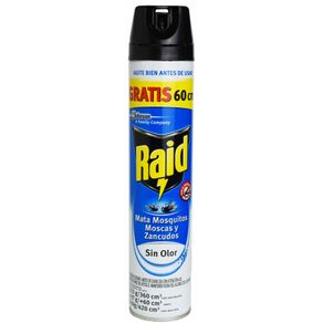 Raid Mata Moscas Mosquitos Y Zancudos Power Shot De 360 Cc