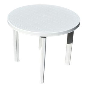 Mesa Pvc Redonda 90 Patas Desmontables Blanca + Alta Calidad