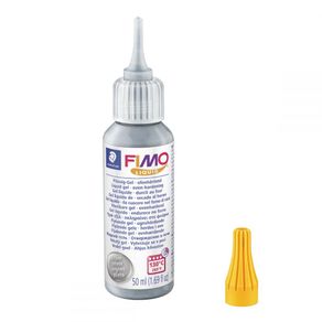 Gel liquido de secado al horno barniz adhesivo y de transferencia FIMO Fluid  *50ml 8050 Plata