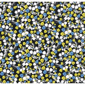 Tela para Patchwork 100% algodon de 49*49cms. cod.39969/2 tulipanes fondo negro