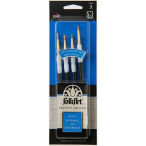 Set de 4 pinceles sinteticos redondos finos Premium PLAID Lettering and fine detail Brush 50600E