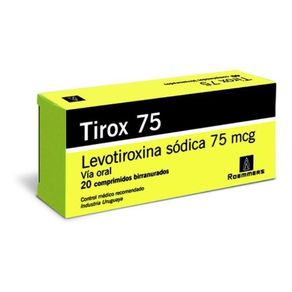 Tirox 75 Mg 20 Comprimidos | T4 Levotiroxina