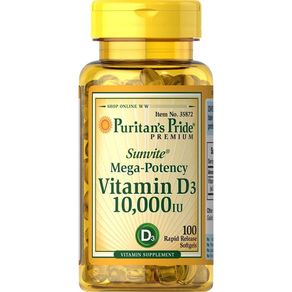 Cápsulas De Vitamina D3 10.000ui, Puritan's Pride. F.