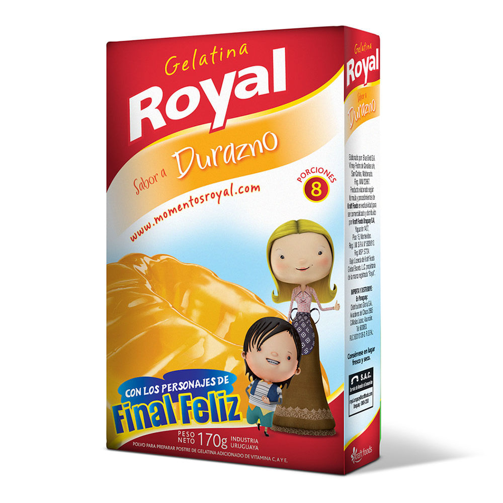 Gelatina Durazno Royal Caja 170 G 1 7293