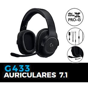 AURICULARES LOGITECH G433 NEGRO GAMING USB/3.5MM