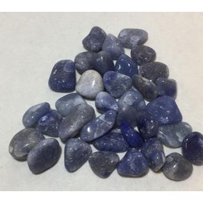 Piedras semi preciosas Cuarzo Azul rolado piedras de 1.5 a 2cms. en paquete de 100grs.